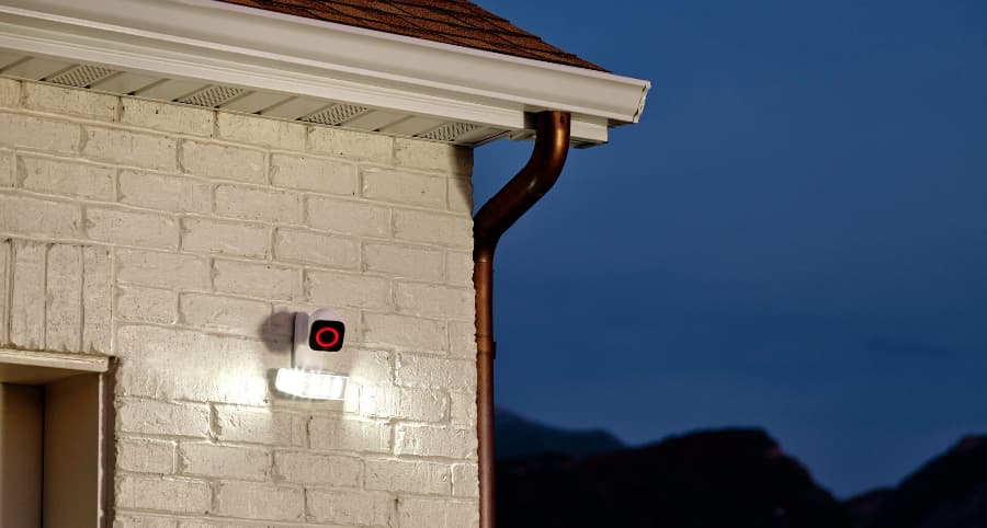 Vivint Spotlight Pro outdoor camera installed near a garage